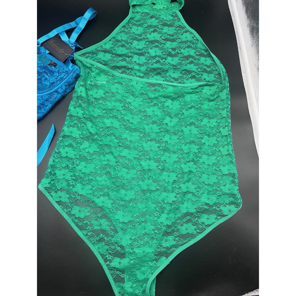 Fredericks Of Hollywood Margarita Floral Lace Teddy Womens 1X Green Bodysuit